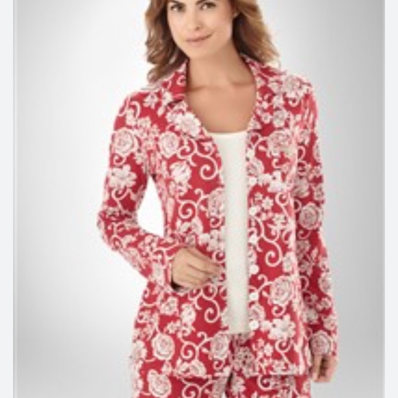 Soma Other - Soma Red and White Floral Pajama Top
